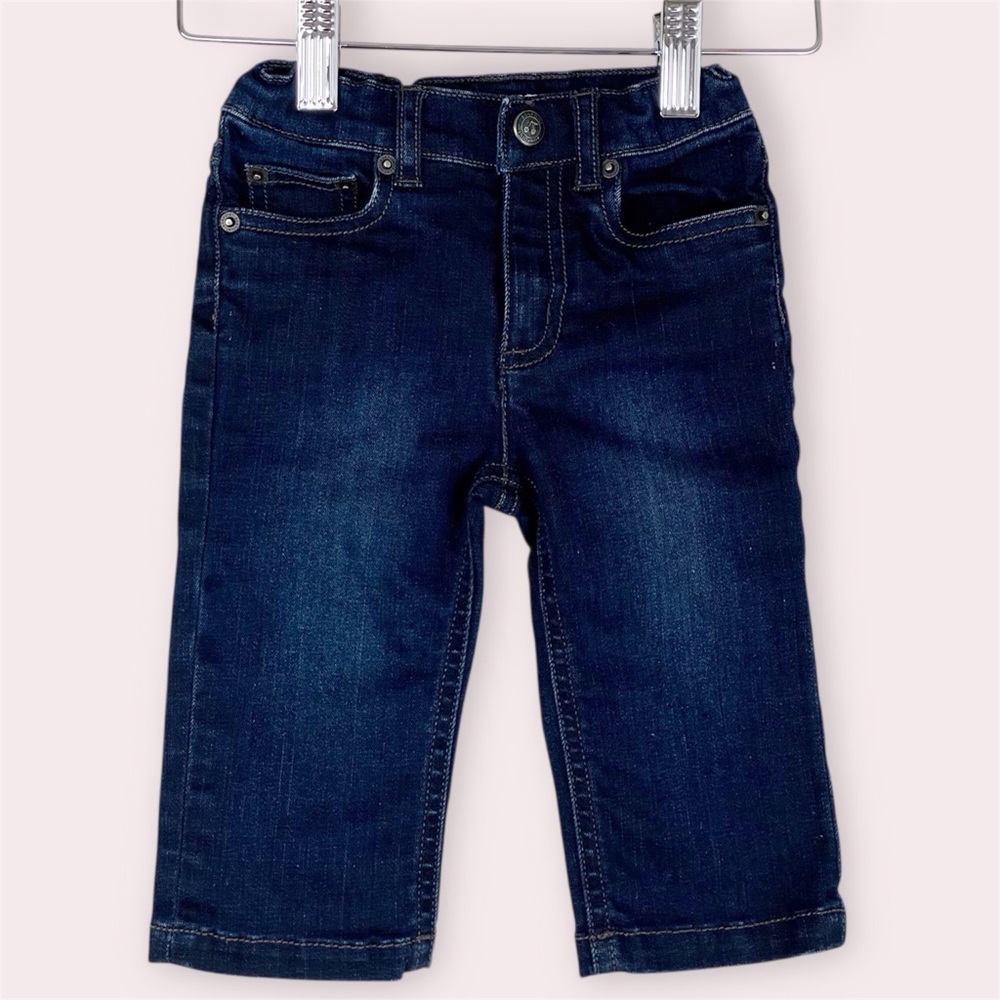 Bonpoint baby jeans dark wash zip fly 5 pocket size 6 months